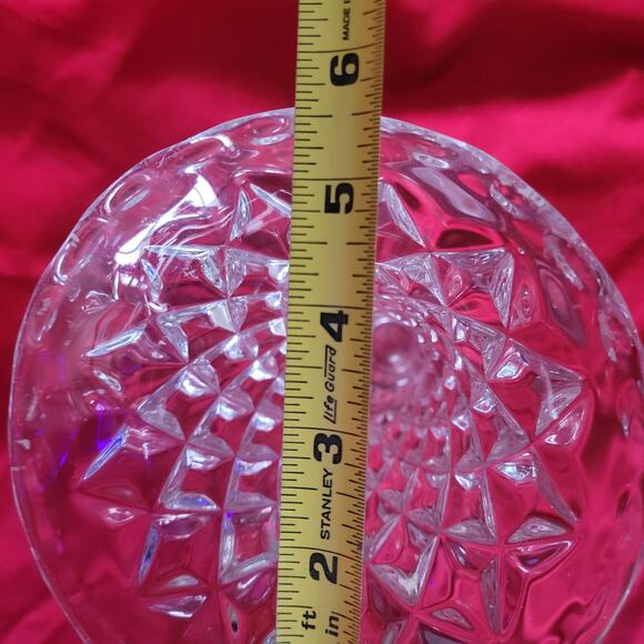 Pressed Glass Vase 10 inches Vase Pretty Geometric design - Picture 8 of 9